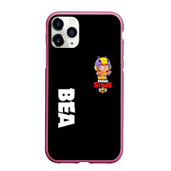 Чехол iPhone 11 Pro матовый BRAWL STARS BEA, цвет: 3D-малиновый