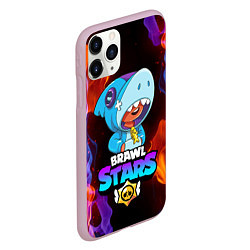 Чехол iPhone 11 Pro матовый BRAWL STARS LEON SHARK, цвет: 3D-розовый — фото 2