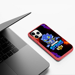 Чехол iPhone 11 Pro матовый BRAWL STARS LEON, цвет: 3D-красный — фото 2