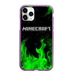 Чехол iPhone 11 Pro матовый MINECRAFT, цвет: 3D-фиолетовый