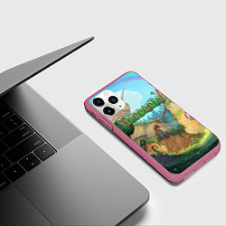 Чехол iPhone 11 Pro матовый Terraria, цвет: 3D-малиновый — фото 2