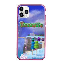 Чехол iPhone 11 Pro матовый Terraria, цвет: 3D-малиновый