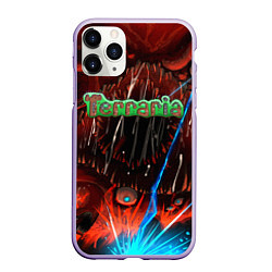 Чехол iPhone 11 Pro матовый Terraria, цвет: 3D-светло-сиреневый