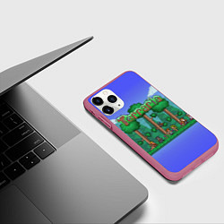 Чехол iPhone 11 Pro матовый Terraria, цвет: 3D-малиновый — фото 2
