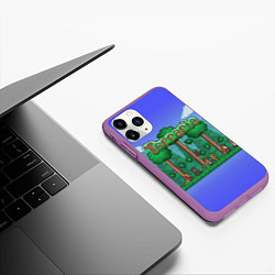 Чехол iPhone 11 Pro матовый Terraria, цвет: 3D-фиолетовый — фото 2