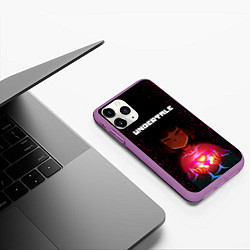 Чехол iPhone 11 Pro матовый UNDERTALE FRISK, цвет: 3D-фиолетовый — фото 2