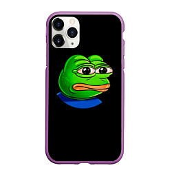 Чехол iPhone 11 Pro матовый Frog, цвет: 3D-фиолетовый