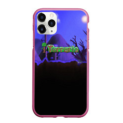 Чехол iPhone 11 Pro матовый TERRARIA, цвет: 3D-малиновый