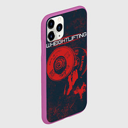 Чехол iPhone 11 Pro матовый Тяжелая атлетика, цвет: 3D-фиолетовый — фото 2