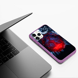 Чехол iPhone 11 Pro матовый Demogorgon Stranger Things, цвет: 3D-фиолетовый — фото 2