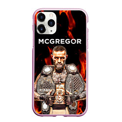 Чехол iPhone 11 Pro матовый CONOR McGREGOR, цвет: 3D-розовый