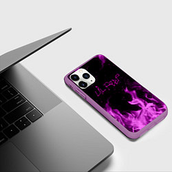 Чехол iPhone 11 Pro матовый LIL PEEP FIRE, цвет: 3D-фиолетовый — фото 2