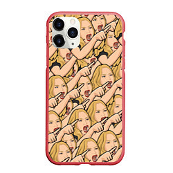 Чехол iPhone 11 Pro матовый Many women yelling at Cat meme, цвет: 3D-красный