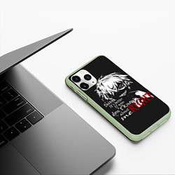Чехол iPhone 11 Pro матовый Токийский гуль, цвет: 3D-салатовый — фото 2