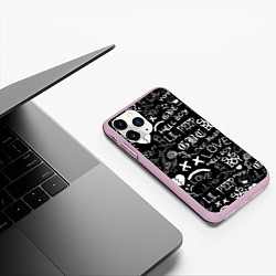 Чехол iPhone 11 Pro матовый LIL PEEP LOGOBOMBING, цвет: 3D-розовый — фото 2