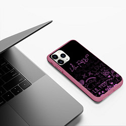 Чехол iPhone 11 Pro матовый LIL PEEP, цвет: 3D-малиновый — фото 2