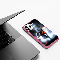 Чехол iPhone 11 Pro матовый Battlefield, цвет: 3D-малиновый — фото 2