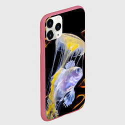 Чехол iPhone 11 Pro матовый Медуза, цвет: 3D-малиновый — фото 2