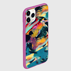 Чехол iPhone 11 Pro матовый Абстрактный рисунок, цвет: 3D-фиолетовый — фото 2