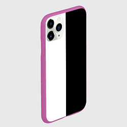 Чехол iPhone 11 Pro матовый ПРОСТО ЧЁРНО-БЕЛЫЙ, цвет: 3D-фиолетовый — фото 2