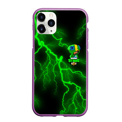 Чехол iPhone 11 Pro матовый Brawl Stars LEON, цвет: 3D-фиолетовый