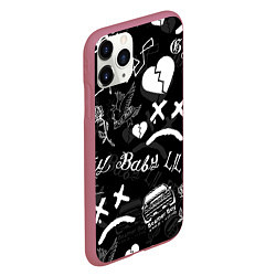 Чехол iPhone 11 Pro матовый LIL PEEP, цвет: 3D-малиновый — фото 2