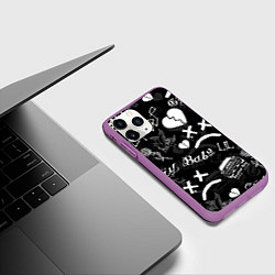 Чехол iPhone 11 Pro матовый LIL PEEP, цвет: 3D-фиолетовый — фото 2
