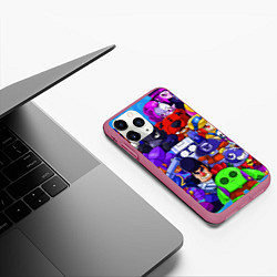 Чехол iPhone 11 Pro матовый BRAWL STARS ALL BRAWLER, цвет: 3D-малиновый — фото 2