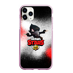 Чехол iPhone 11 Pro матовый BRAWL STARS CROW, цвет: 3D-розовый