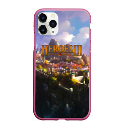Чехол iPhone 11 Pro матовый HEROES 3, цвет: 3D-малиновый
