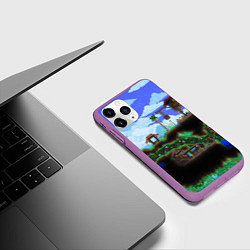 Чехол iPhone 11 Pro матовый TERRARIA, цвет: 3D-фиолетовый — фото 2