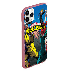 Чехол iPhone 11 Pro матовый My Hero Academia все герои, цвет: 3D-малиновый — фото 2