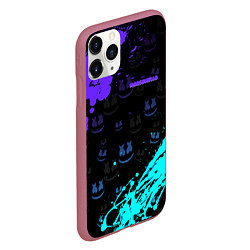 Чехол iPhone 11 Pro матовый Marshmello, цвет: 3D-малиновый — фото 2