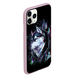 Чехол iPhone 11 Pro матовый Волк, цвет: 3D-розовый — фото 2