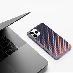 Чехол iPhone 11 Pro матовый Dots pattern, цвет: 3D-серый — фото 2