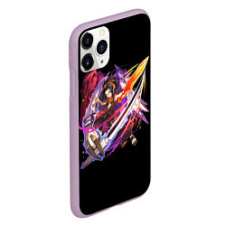 Чехол iPhone 11 Pro матовый Shaman king, цвет: 3D-сиреневый — фото 2