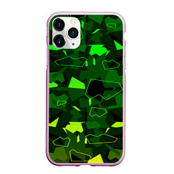 Чехол iPhone 11 Pro матовый КАМУФЛЯЖНЫЕ ОСКОЛКИ, цвет: 3D-розовый