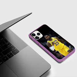 Чехол iPhone 11 Pro матовый Леброн Джеймс, цвет: 3D-фиолетовый — фото 2