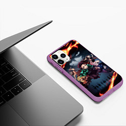 Чехол iPhone 11 Pro матовый KIMETSU NO YAIBA, цвет: 3D-фиолетовый — фото 2