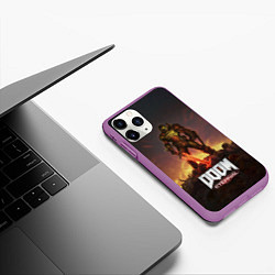 Чехол iPhone 11 Pro матовый DOOM ETERNAL, цвет: 3D-фиолетовый — фото 2