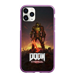 Чехол iPhone 11 Pro матовый DOOM ETERNAL, цвет: 3D-фиолетовый