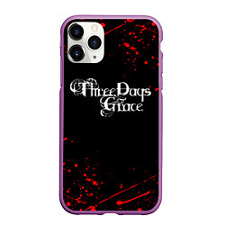 Чехол iPhone 11 Pro матовый Three Days Grace, цвет: 3D-фиолетовый