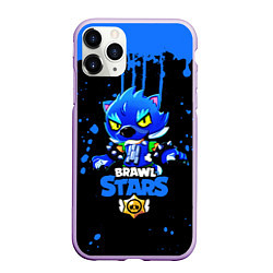 Чехол iPhone 11 Pro матовый Brawl Stars Leon, цвет: 3D-сиреневый