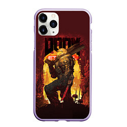 Чехол iPhone 11 Pro матовый Doom Eternal, цвет: 3D-светло-сиреневый