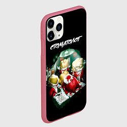 Чехол iPhone 11 Pro матовый Стоматолог, цвет: 3D-малиновый — фото 2