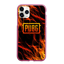 Чехол iPhone 11 Pro матовый PUBG, цвет: 3D-малиновый