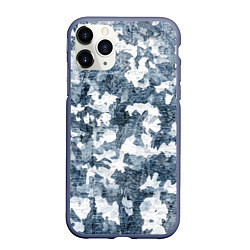 Чехол iPhone 11 Pro матовый Камуфляж: зимний, цвет: 3D-серый