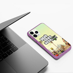 Чехол iPhone 11 Pro матовый GTA 5, цвет: 3D-фиолетовый — фото 2