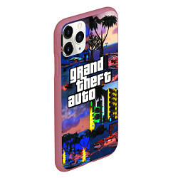 Чехол iPhone 11 Pro матовый GTA, цвет: 3D-малиновый — фото 2