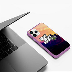 Чехол iPhone 11 Pro матовый GTA 5, цвет: 3D-фиолетовый — фото 2